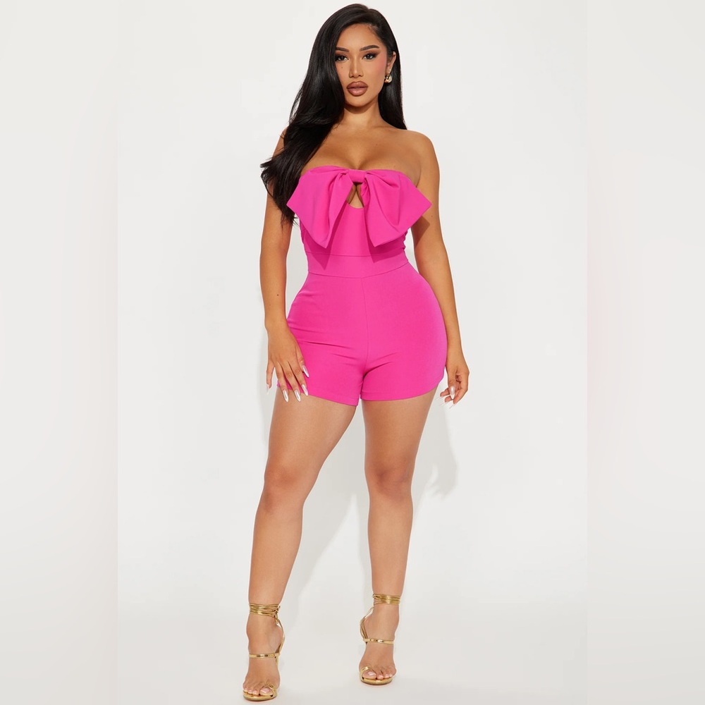 Fashion Nova Hot Pink Romper